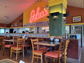 Inside John's restaurant in Palm Springs